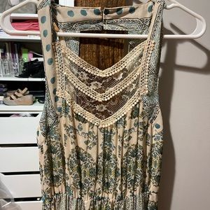 Free people green lace maxi